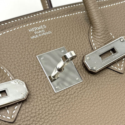 HERMES 爱马仕 Birkin 35 包，手提袋，多哥埃托普，灰色，银色配件，手提包
