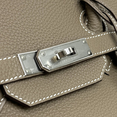 HERMES 爱马仕 Birkin 35 包，手提袋，多哥埃托普，灰色，银色配件，手提包