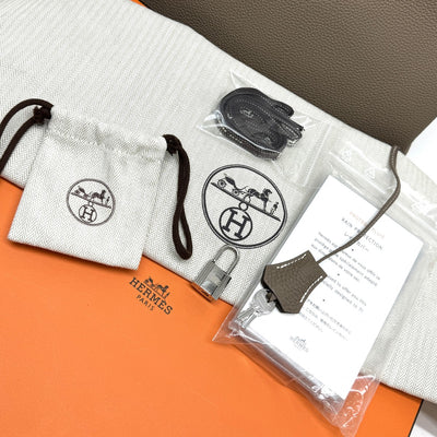 HERMES 爱马仕 Birkin 35 包，手提袋，多哥埃托普，灰色，银色配件，手提包