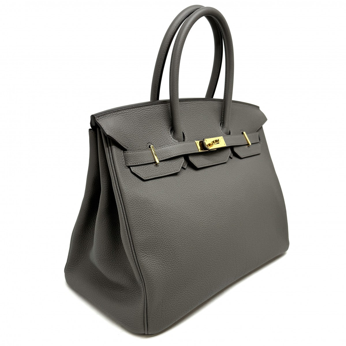 HERMES 爱马仕 Birkin 35 Birkin 35 袋手提袋dogo etan灰金色硬件手提包