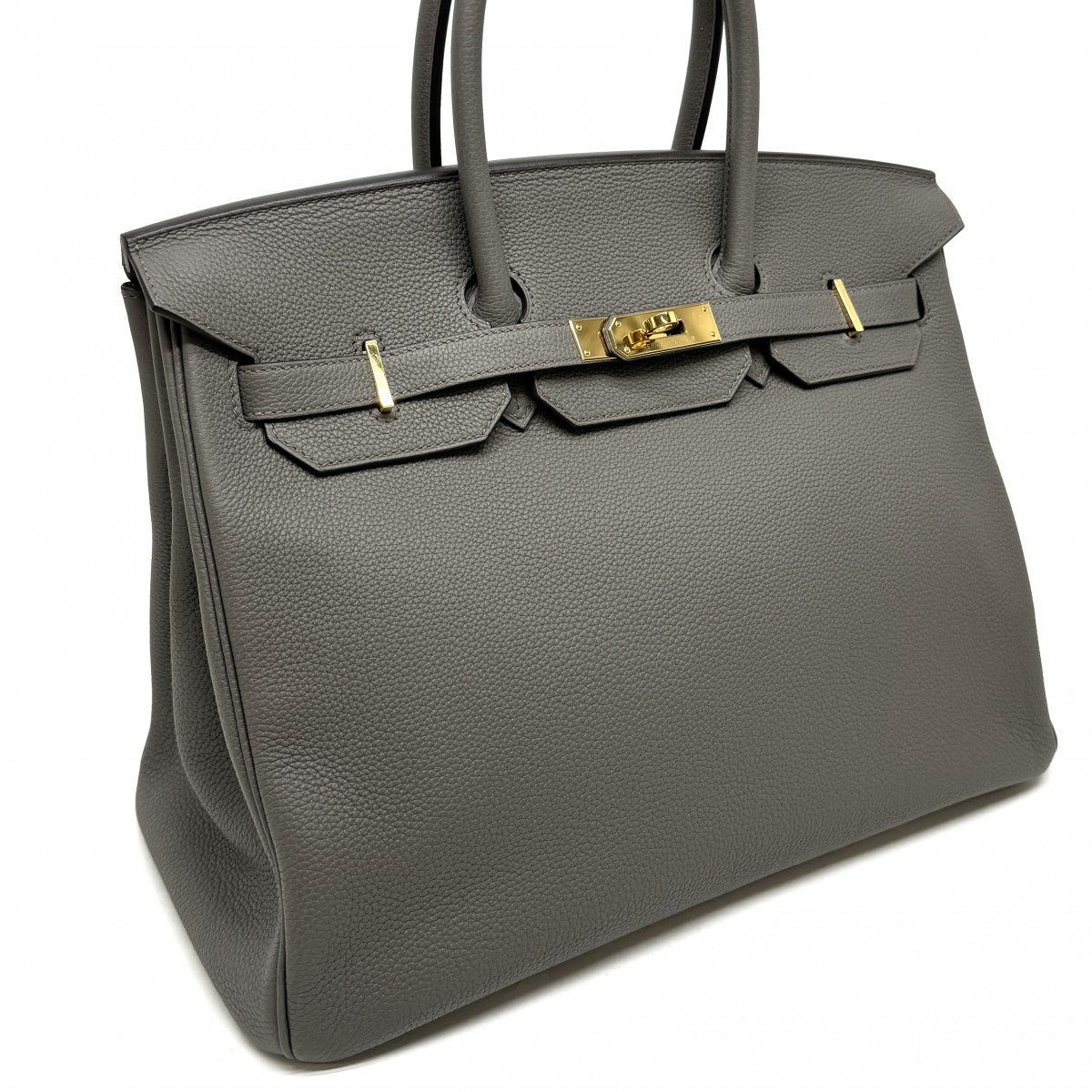 HERMES 爱马仕 Birkin 35 Birkin 35 袋手提袋dogo etan灰金色硬件手提包