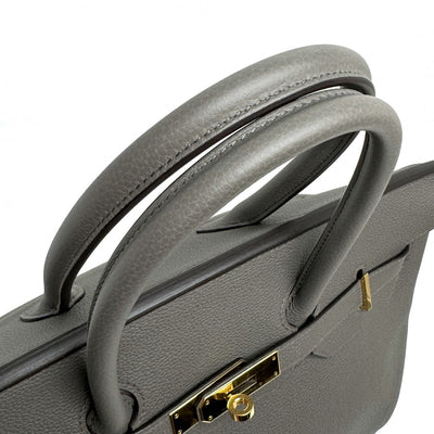 HERMES 爱马仕 Birkin 35 Birkin 35 袋手提袋dogo etan灰金色硬件手提包