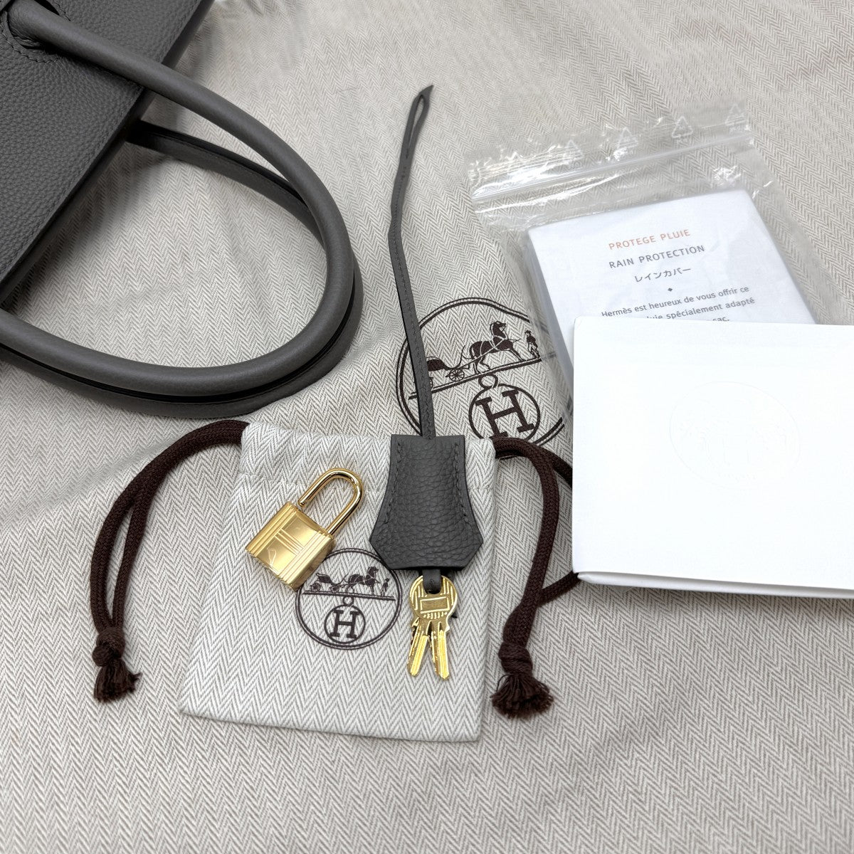 HERMES 爱马仕 Birkin 35 Birkin 35 袋手提袋dogo etan灰金色硬件手提包
