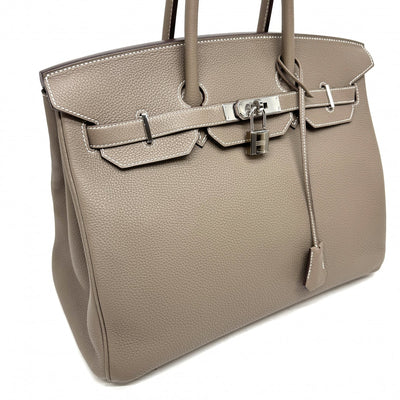 HERMES HERMES Birkin 35 Birkin 35 Bag, Tote Bag, Togo Etoup, Beige, Greige, Silver Hardware