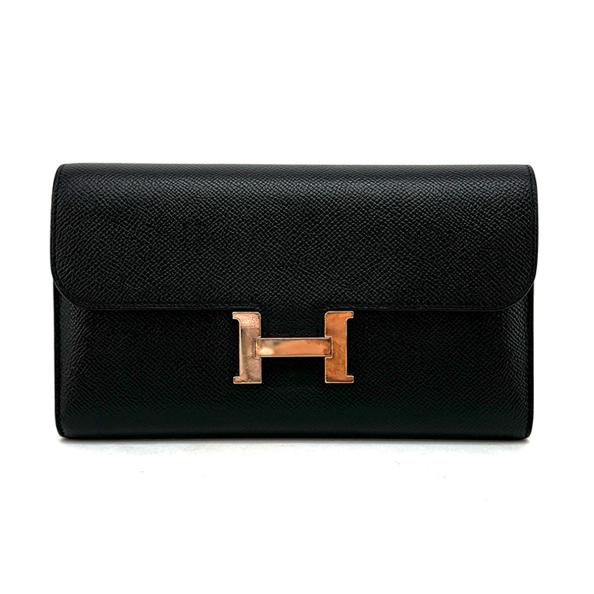 HERMES HERMES Constance long Constance long Wallet Long Wallet Epson Noir Black Rose Gold Hardware Vaugh Epson