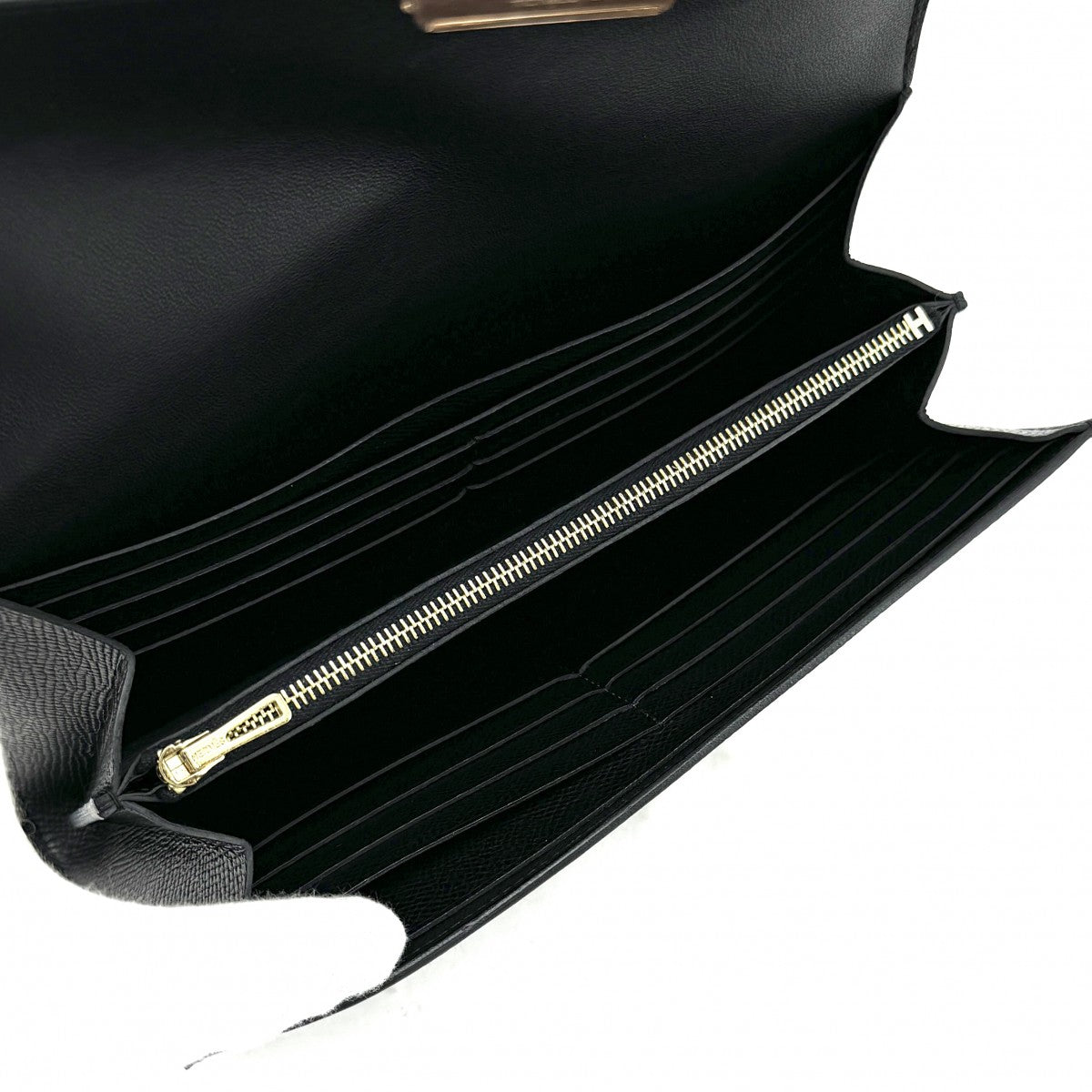 HERMES HERMES Constance long Constance long Wallet Long Wallet Epson Noir Black Rose Gold Hardware Vaugh Epson