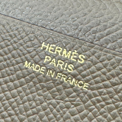 HERMES HERMES B?arn soufflet Bearn soufflet Wallet Long Wallet Epson Etoup Grey Greige Gold Hardware Vau Epson