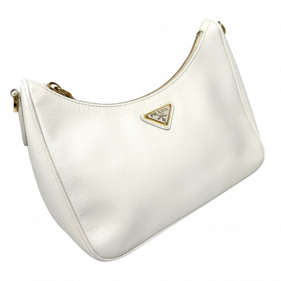 PRADA PRADA Re-Edition 2005 Bag, Tote Bag, Shoulder Bag, Saffiano Leather, White, White, Gold Hardware, Handbag, 2-way Bag