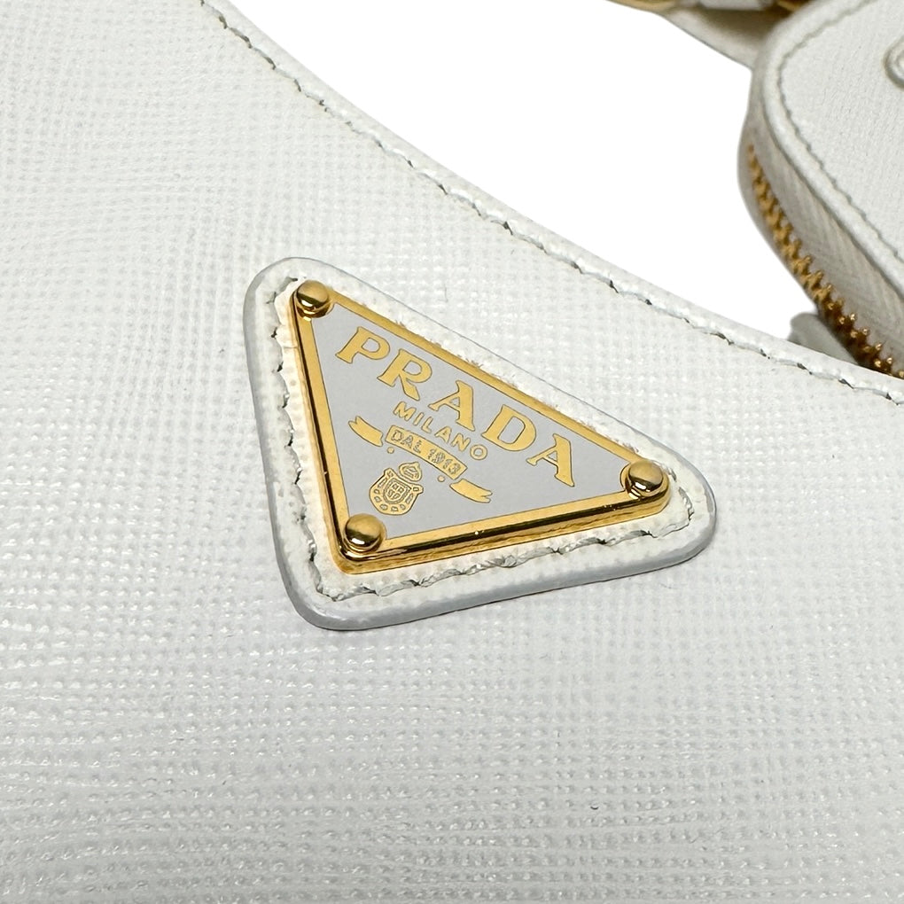 PRADA PRADA Re-Edition 2005 Bag, Tote Bag, Shoulder Bag, Saffiano Leather, White, White, Gold Hardware, Handbag, 2-way Bag