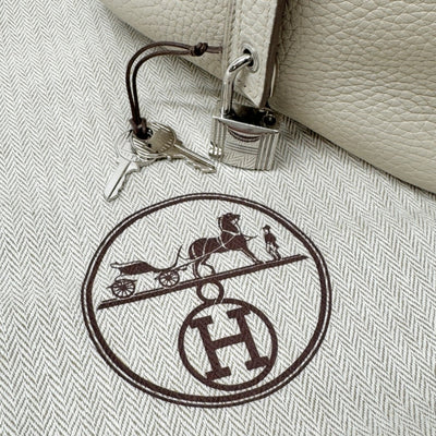 エルメス HERMES ピコタンロックMM ピコタンロック MM ピコタンロック22 バッグ トートバッグ トリヨンクレマンス クレ アイボリー シルバー金具