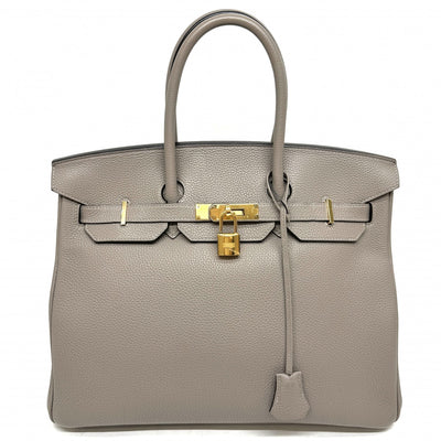 HERMES 爱马仕 Birkin 35 Birkin 35 包，手提袋，多哥埃托普，米色，绿色，金色硬件，手袋