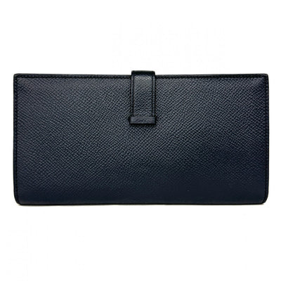 HERMES HERMES B?arn soufflet Bearn soufflet Wallet Long Wallet Epson Navy Navy Silver Metal Fittings Vaugh Epson