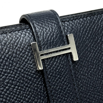 HERMES HERMES B?arn soufflet Bearn soufflet Wallet Long Wallet Epson Navy Navy Silver Metal Fittings Vaugh Epson