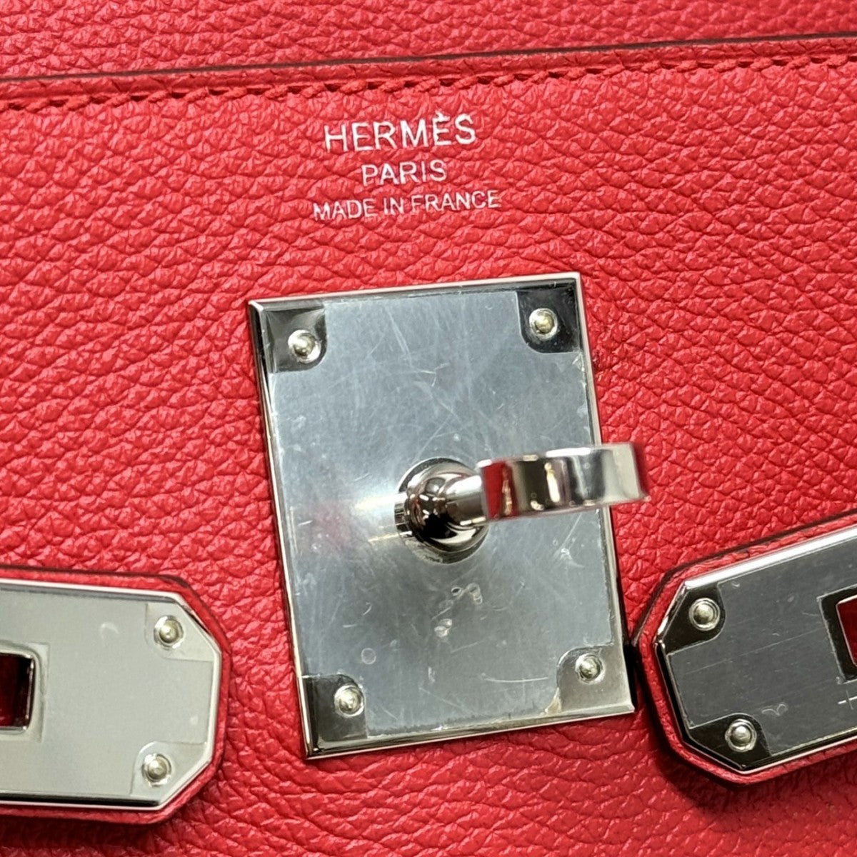 エルメス HERMES ケリー28 ヴェルソ ケリー 28 バッグ トートバッグ ショルダーバッグ エバーカラー レッド 赤 シルバー金具 バイカラー