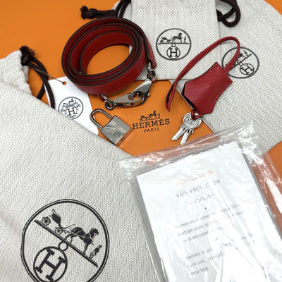 エルメス HERMES ケリー28 ヴェルソ ケリー 28 バッグ トートバッグ ショルダーバッグ エバーカラー レッド 赤 シルバー金具 バイカラー