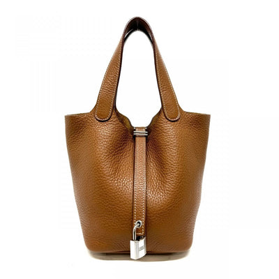 HERMES HERMES Picotin lock PM Picotin PM Picotin lock 18 Tote bag Toryon Clemence Gold Brown Silver Metal fittings