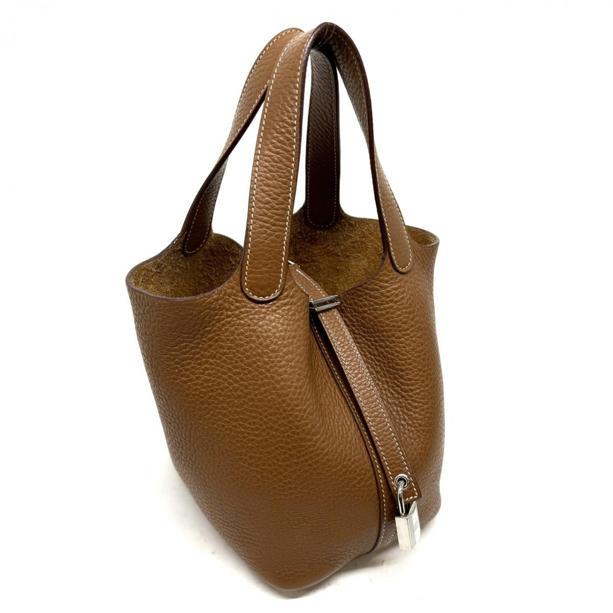 HERMES HERMES Picotin lock PM Picotin PM Picotin lock 18 Tote bag Toryon Clemence Gold Brown Silver Metal fittings