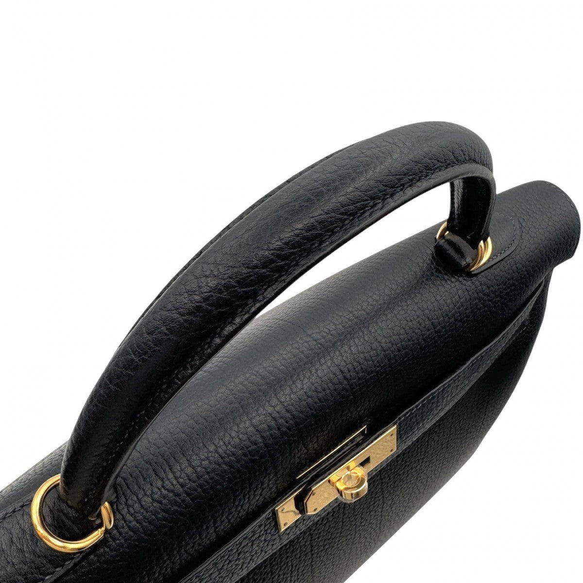 HERMES HERMES Kelly 35 Kelly 35 Bag, Tote Bag, Shoulder Bag, Fjord, Noir, Black, Gold Fittings