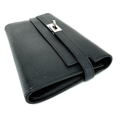 HERMES HERMES Kelly wallet Kelly wallet long Wallet Long Wallet Epson Noir Black Silver Metal Fittings Vaugh Epson