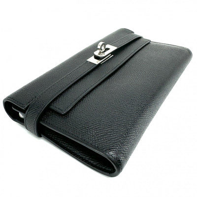 HERMES HERMES Kelly wallet Kelly wallet long Wallet Long Wallet Epson Noir Black Silver Metal Fittings Vaugh Epson