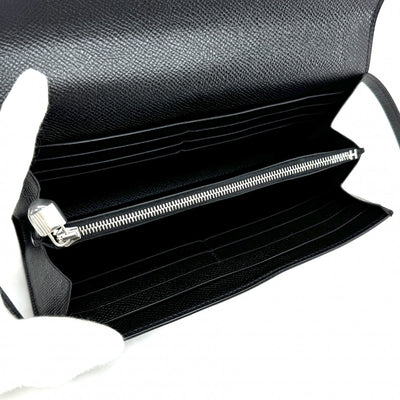 HERMES HERMES Kelly wallet Kelly wallet long Wallet Long Wallet Epson Noir Black Silver Metal Fittings Vaugh Epson