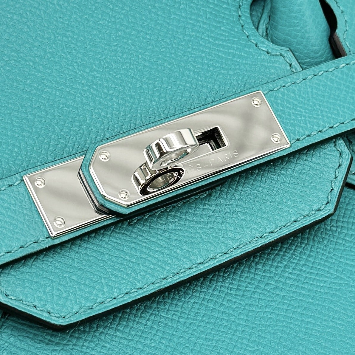 HERMES HERMES Birkin 30 Birkin 30 Bag Tote Bag Epson Blue Paon Blue Green Blue Green Silver Metal Fittings Vaugh Epson