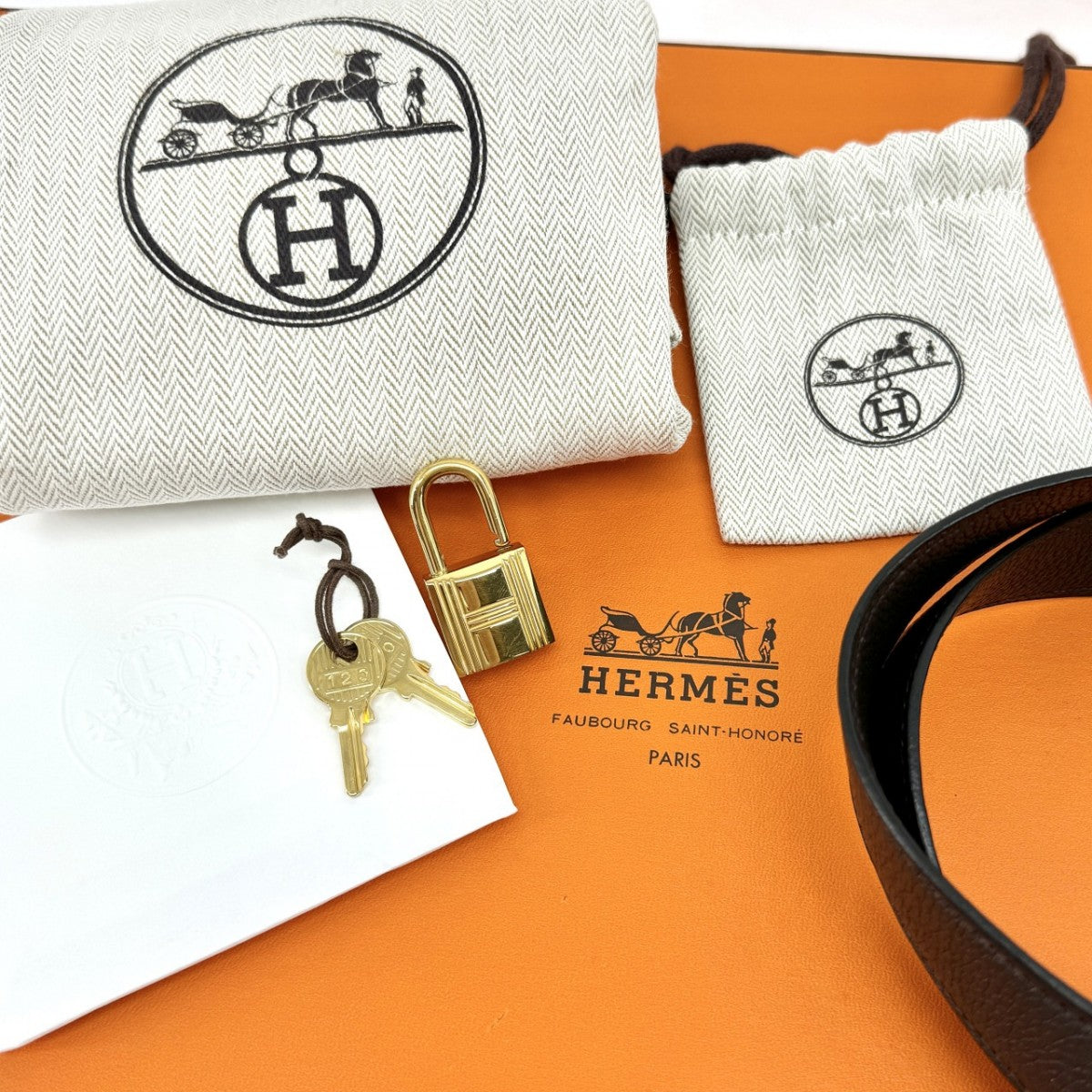 エルメス HERMES ピコタンロックMM ピコタンロック MM ピコタンロック22 バッグ トートバッグ トゴ マカサー ブラウン 茶 ゴールド金具