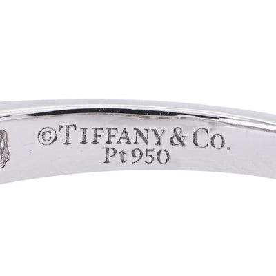 Tiffany & Co. Tiffany＆Co。 Tiffany & Co.纸牌频道设置环PT950银钻石戒指半个圆圈订婚戒指