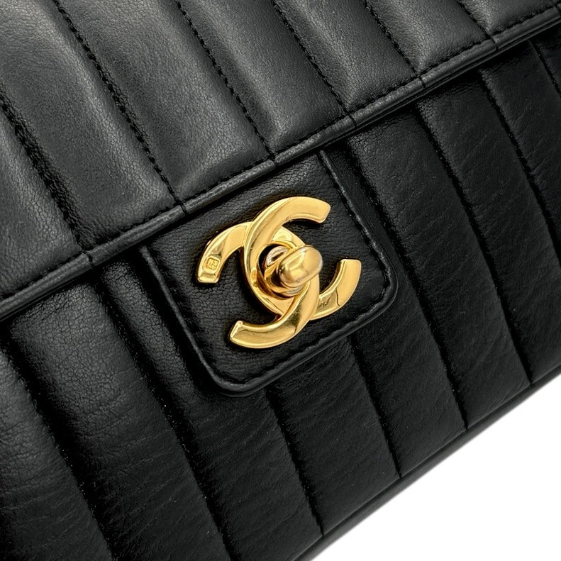 CHANEL CHANEL Mademoiselle Bag Shoulder Bag Lambskin Black Gold Hardware Chain Shoulder Bag Coco Mark