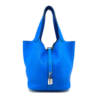 HERMES HERMES Picotin lock MM Picotin lock MM Picotin lock 22 Tote bag Toryon Clemence Blue Zanzibar Blue Silver hardware