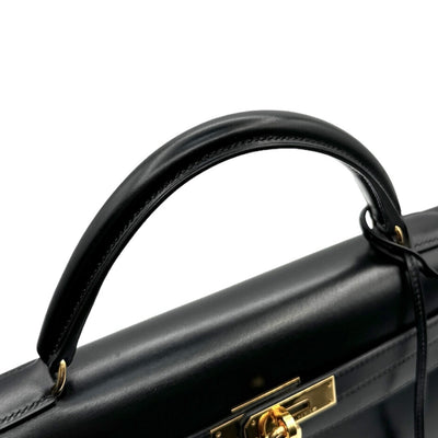 HERMES 헤르메스 Kelly 32 Kelly 32 가방, 토트 백, 상자 송아지, 느와르, 검은 색, 금 피팅