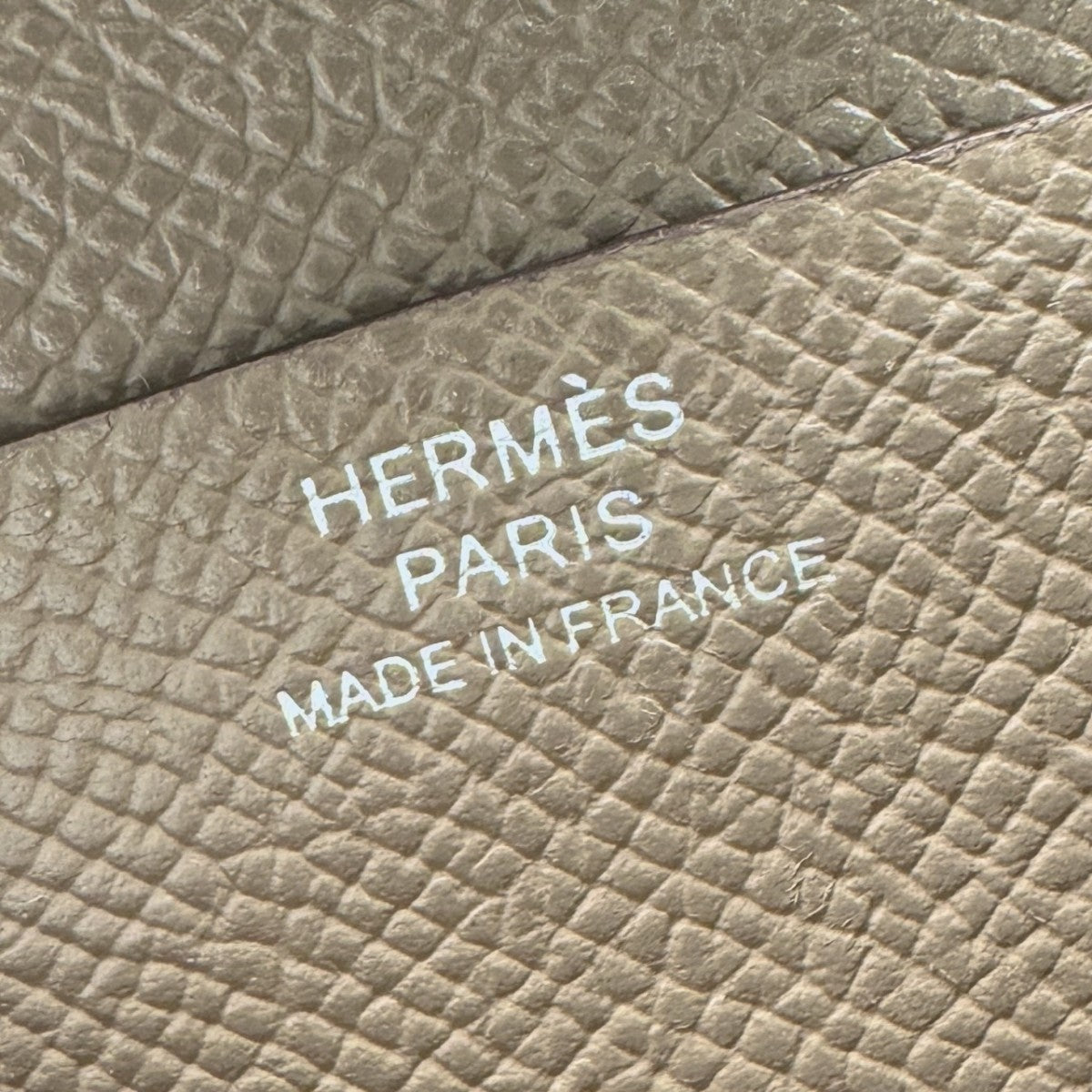 エルメス HERMES ベアンコンパクト ベアン コンパクト 財布 二つ折り財布 ミニ財布 ミニウォレット エプソン エトゥープ グレー シルバー金具 ヴォーエプソン