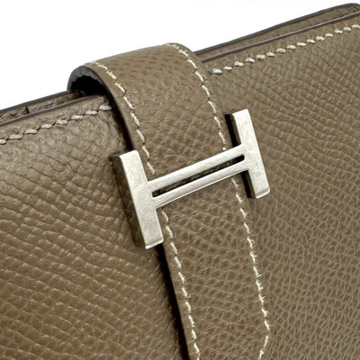 HERMES 爱马仕 Bearn compact Bearn compact 钱包，比福尔德钱包，迷你钱包，迷你钱包，爱普生，埃托普，灰色，银色配件，vo Epson