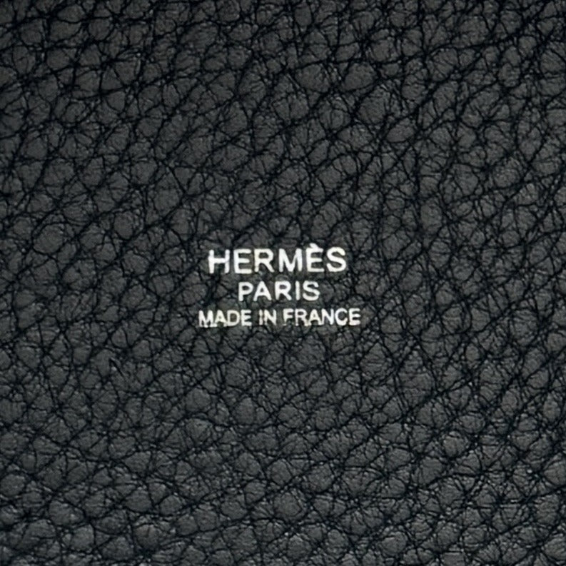 HERMES 爱马仕 Picotin MM Picotin MM Picotin 22 手提袋Toryon Clemence Noir黑色银色金属配件