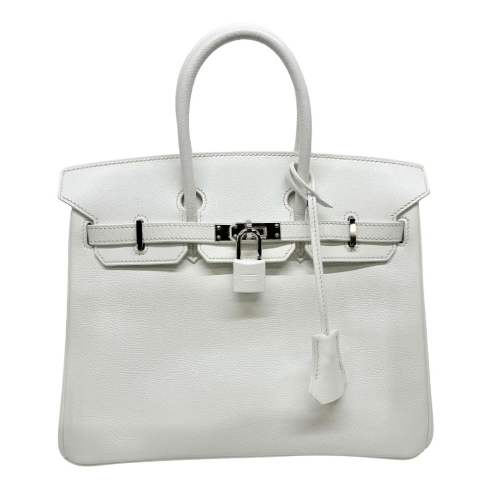 HERMES 헤르메스 Birkin 25 Birkin 25 가방 토트 백 epson 흰색 흰색 화이트 실버 피팅 Vaugh Epson