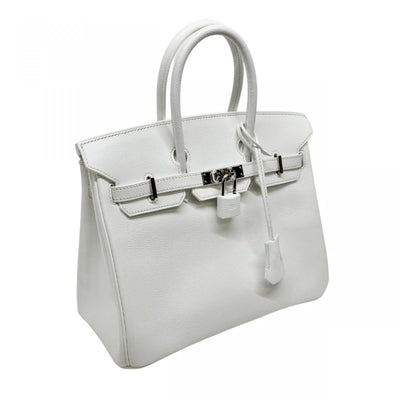 HERMES 헤르메스 Birkin 25 Birkin 25 가방 토트 백 epson 흰색 흰색 화이트 실버 피팅 Vaugh Epson