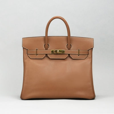 HERMES HERMES Haut ? courroies 32 Haut ? courroies 32 Bag, tote bag, gold, brown, brown, gold fittings