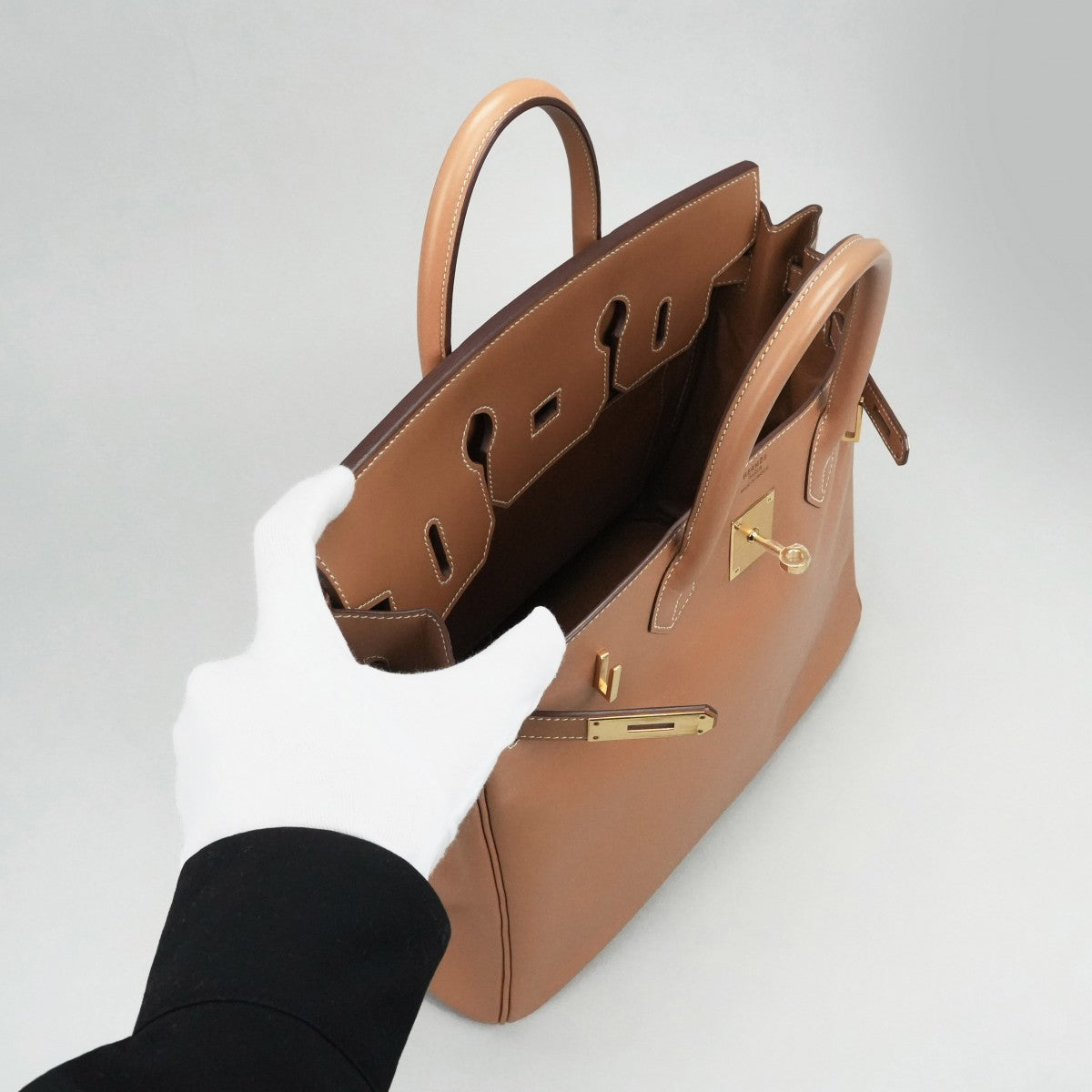 HERMES 爱马仕 Haut a courroies 32 Haut a courroies 32 包，手提袋，金，棕色，棕色，金色配件