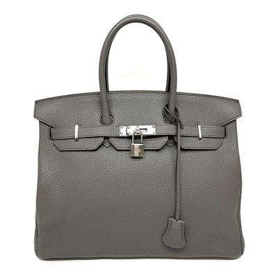 HERMES 헤르메스 Birkin 35 Birkin 35 가방, 토트 백, 토고 에탄, 회색, 은색 피팅, 핸드백