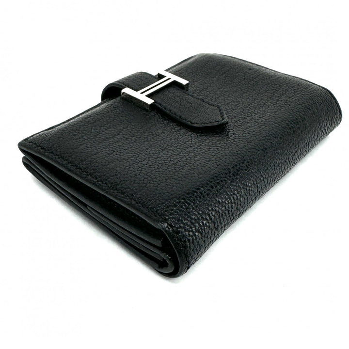 エルメス HERMES ベアン ミニ シェブルミゾル ブラック 二つ折り財布 黒 エルメス HERMES ベアンミニ ベアン ミニ 財布 二つ折り財布 ミニ財布