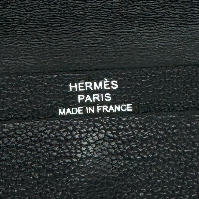 エルメス HERMES ベアンミニ ベアン ミニ 財布 二つ折り財布 ミニ財布 ミニウォレット シェブルミゾル ノワール ブラック 黒 シルバー金具 シェーブル カードケース カード入れ コンパクト財布