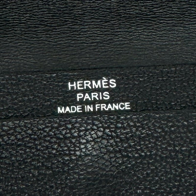 HERMES 爱马仕 Bearn mini Bearn 迷你钱包双叉钱包小钱包迷你钱包 Chevre mysore 黑色黑色银色金属配件雪佛兰纸牌卡持有人紧凑型钱包