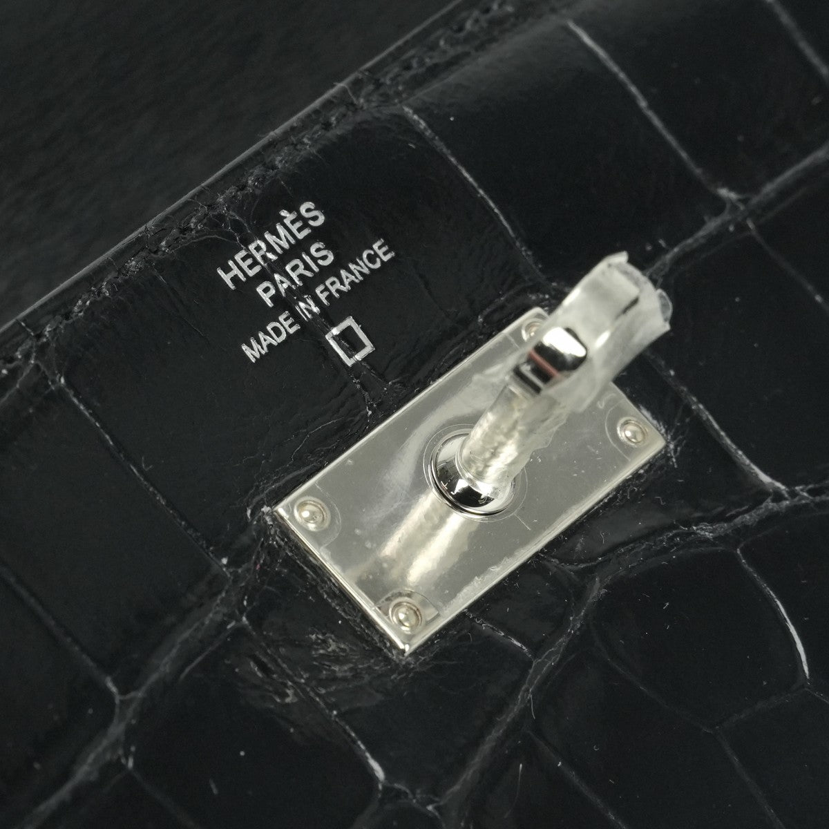 エルメス HERMES ケリーウォレット ケリーウォレットロング 財布 長財布 ロングウォレット アリゲーター クロコダイル ノワール Noir ブラック Black 黒 シルバー金具