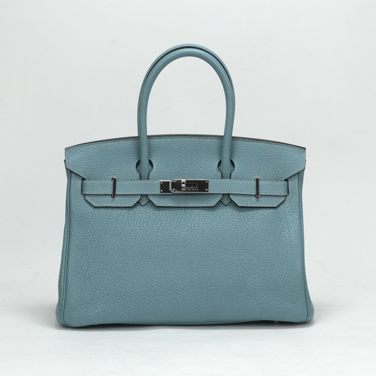 HERMES 헤르메스 Birkin 30 Birkin 30 가방, 토트 백, 피요르드, 시엘, 파란색, 밝은 파란색, 실버 피팅