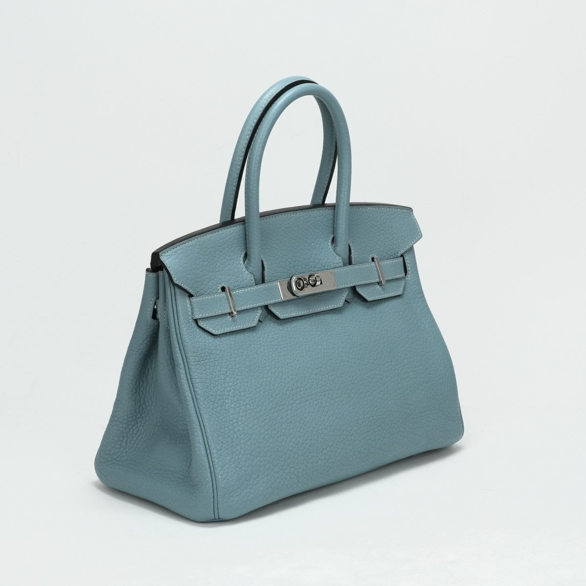 HERMES 헤르메스 Birkin 30 Birkin 30 가방, 토트 백, 피요르드, 시엘, 파란색, 밝은 파란색, 실버 피팅