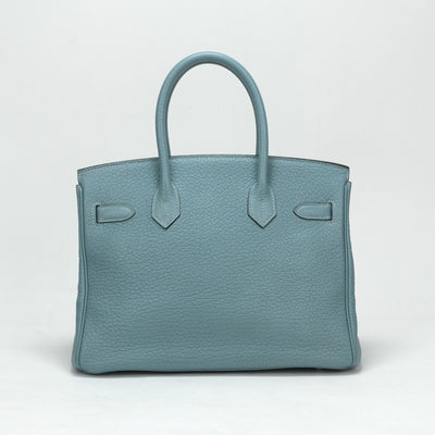 HERMES 헤르메스 Birkin 30 Birkin 30 가방, 토트 백, 피요르드, 시엘, 파란색, 밝은 파란색, 실버 피팅