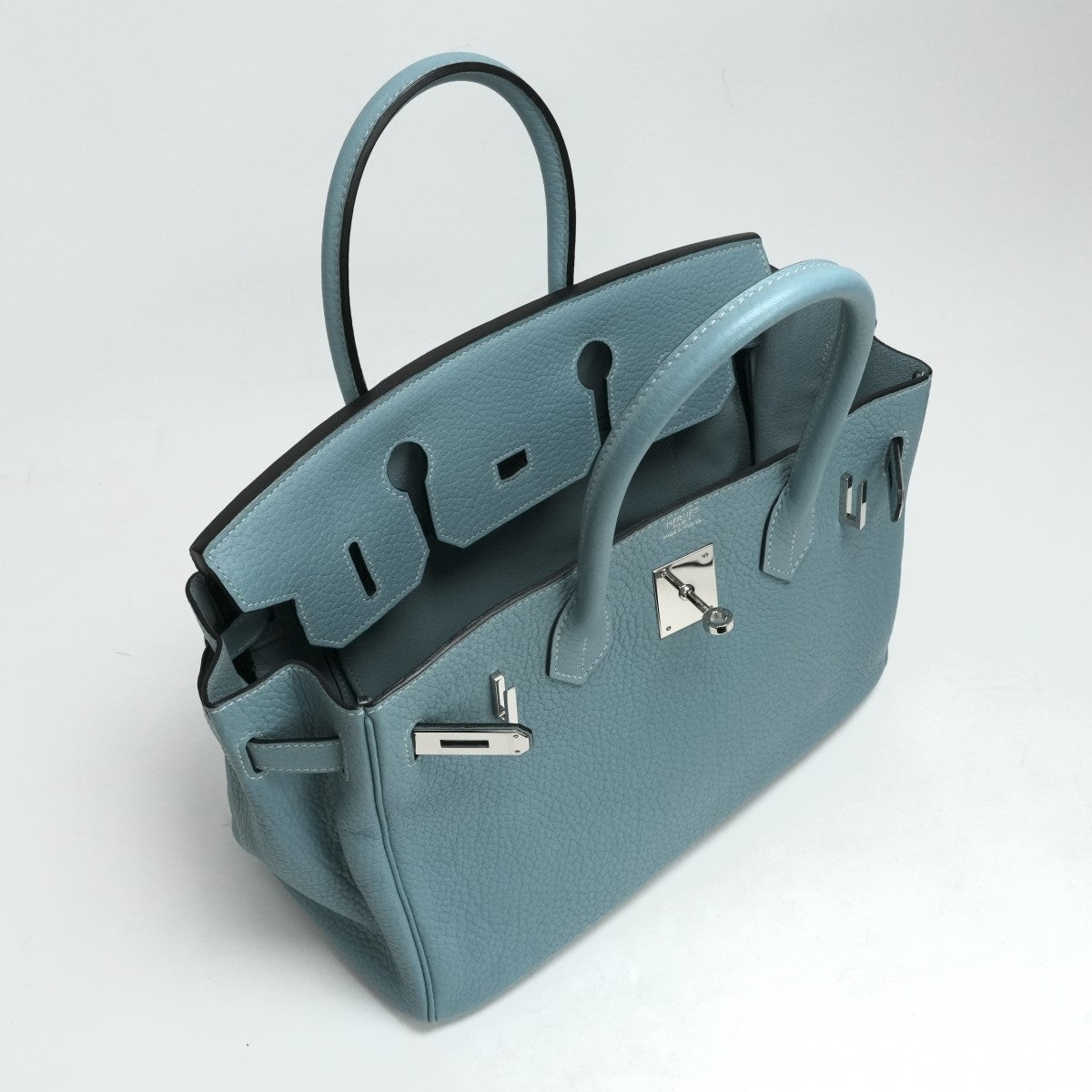 HERMES HERMES Birkin 30 Birkin 30 Bag, Tote Bag, Fjord, Ciel, Blue, Light Blue, Silver Fittings