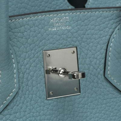 HERMES 헤르메스 Birkin 30 Birkin 30 가방, 토트 백, 피요르드, 시엘, 파란색, 밝은 파란색, 실버 피팅