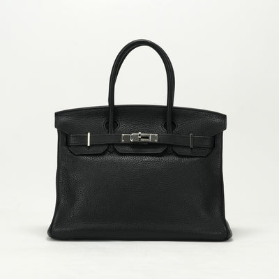 HERMES 爱马仕 Birkin 30 Birkin 30 手提袋Toryon Clemence Noir黑色银色金属配件