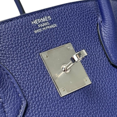 HERMES 헤르메스 Birkin 35 Birkin 35 가방, 토트 백, 토고, 블루 발목, 블루, 실버 피팅, 핸드백